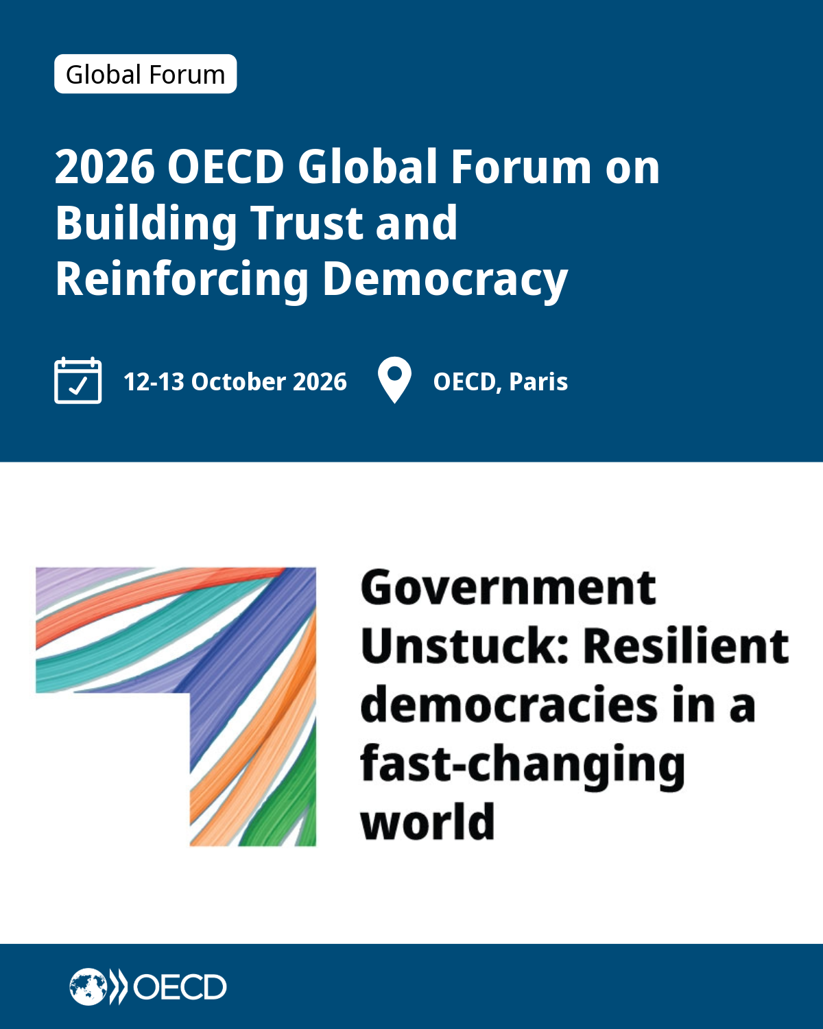 2026 OECD Global Forum on Building Trust and Reinforcing Democracy, 12–13 October 2026, OECD Paris